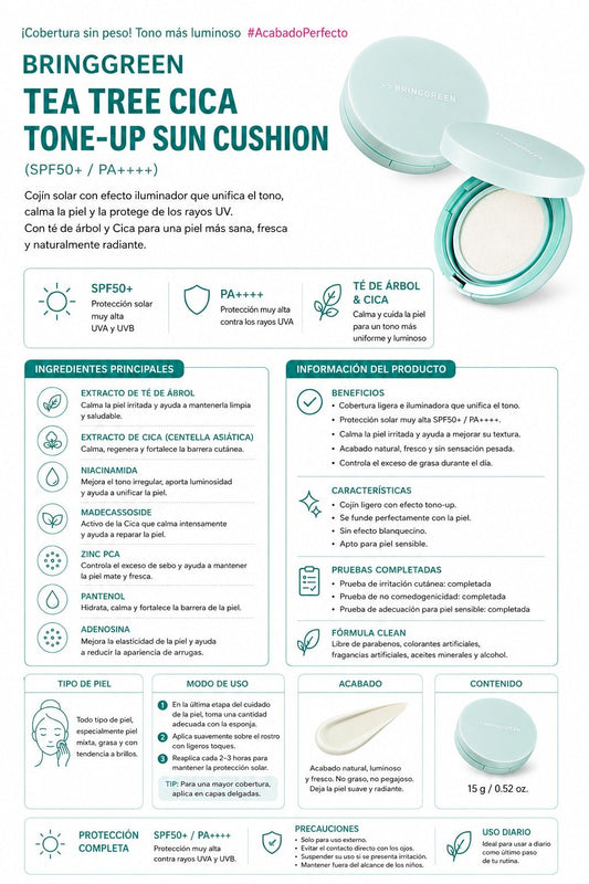 BRINGGREEN TEA TREE CICA TONE-UP SUN CUSHION