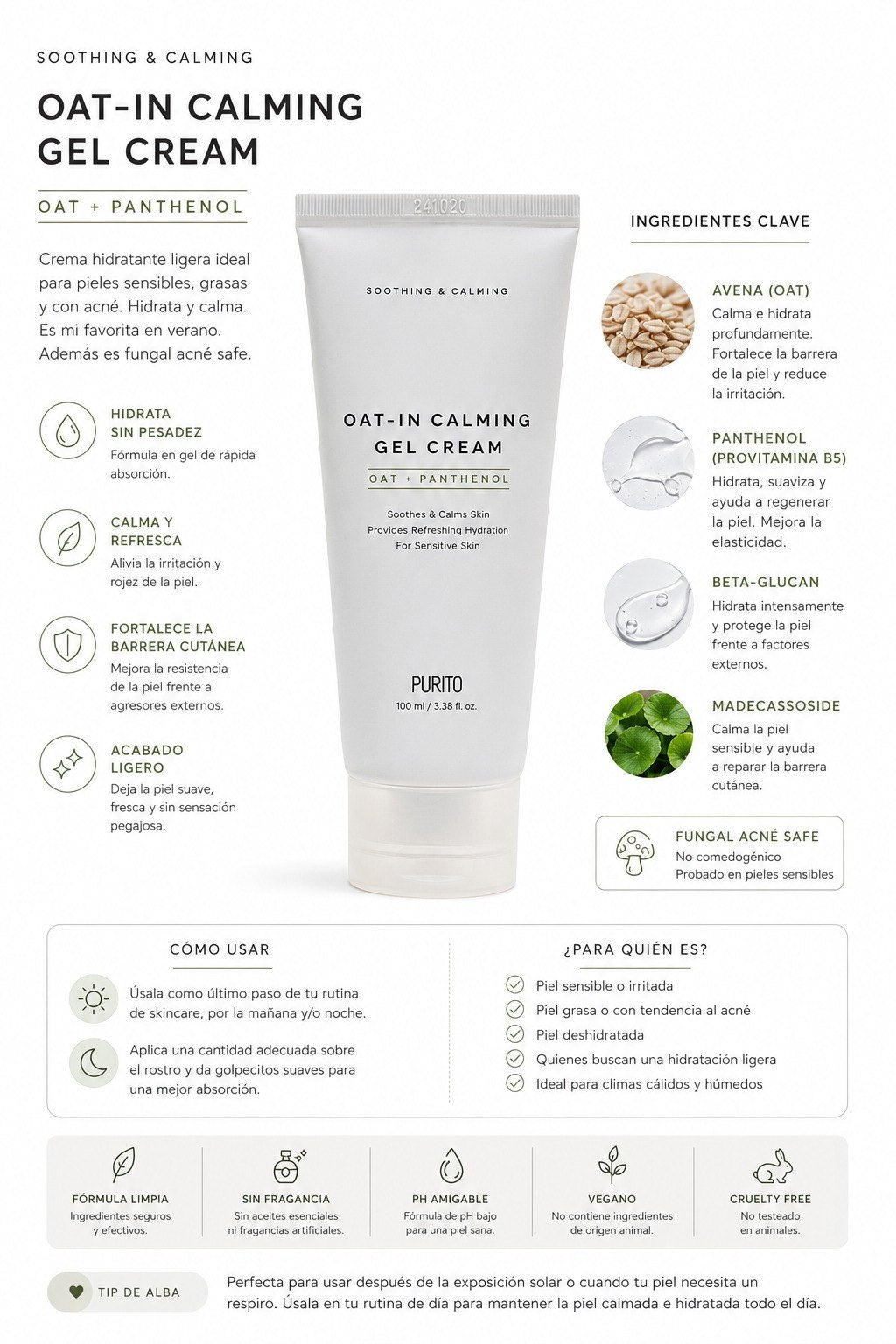 PURITO OAT-IN CALMING GEL CREAM