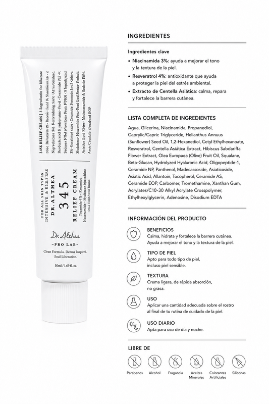 Dr. Althea 345 Relief Cream – Crema Calmante e Hidratante para Piel Sensible y con Tendencia Acneica