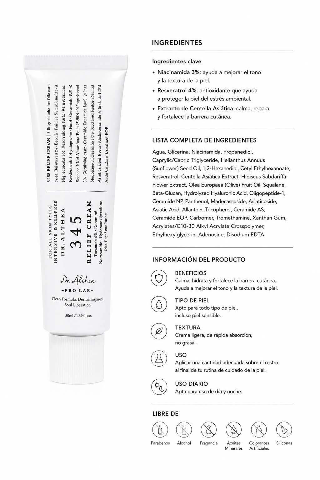 Dr. Althea 345 Relief Cream – Crema Calmante e Hidratante para Piel Sensible y con Tendencia Acneica